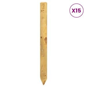 vidaXL Słupki ogrodzeniowe 15 szt. zielony 60 cm Lite drewno sosnowe