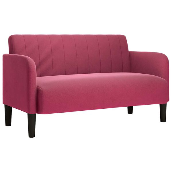 vidaXL Sofa dwuosobowa wino czerwone 109 cm aksamit