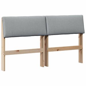 vidaXL Tapicerowane wezgłowie Jasnoszary 135 cm Lite drewno sosnowe