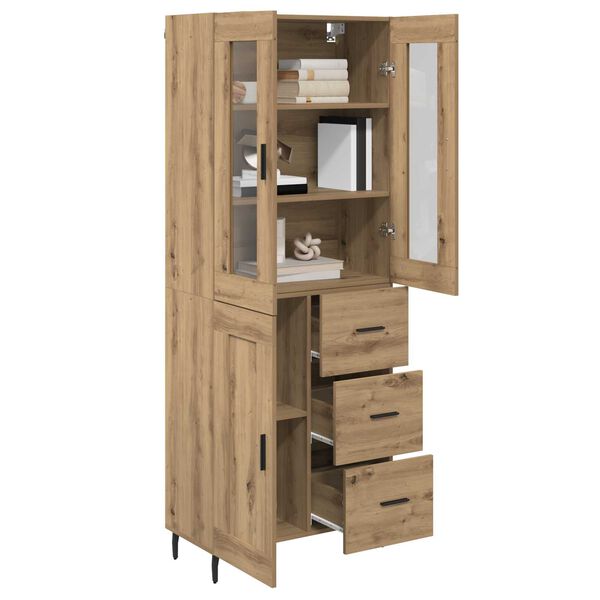 vidaXL Highboard 2 pcs Dąb rzemieślniczy Materiał drewnopochodny