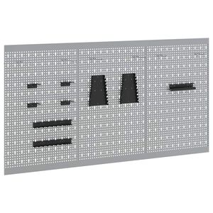 vidaXL Panel Narzędziowy 3 szt. Szary 150 x 1 x 80 cm