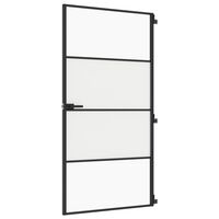 vidaXL Drzwi wewnętrzne, czarne, 102,5x201,5 cm, szkło i aluminium
