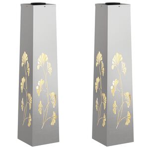 vidaXL Słoneczna LED lampa na ścieżkę 2 szt. Ciepła biel