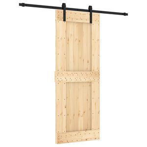 vidaXL Drzwi przesuwne Naturalny i czarny 80 x 210 cm