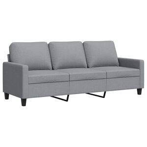 vidaXL Sofa 3-osobowa, jasnoszara, 180 cm, tapicerowana tkaniną