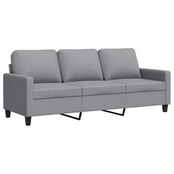vidaXL Sofa 3-osobowa, jasnoszara, 180 cm, tapicerowana tkaniną