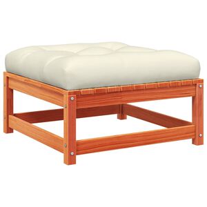 vidaXL Podn&oacute;żek ogrodowy z poduszką, woskowy brąz, lite drewno sosnowe