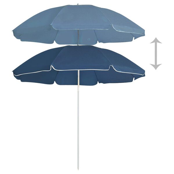 vidaXL Parasol ogrodowy na stalowym słupku, niebieski, 180 cm