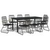 vidaXL 9-częściowy zestaw mebli ogrodowych, czarny, rattan PVC