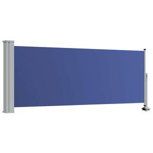 vidaXL Wysuwana markiza boczna na taras, 100 x 300 cm, niebieska
