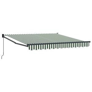 vidaXL Markiza zwijana Zielony i Biały 350 x 250 cm
