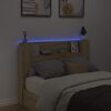 vidaXL Zagł&oacute;wek Ze LED Lights z p&oacute;łką Dąb Sonoma 140 x 16,5 x 103,5 cm