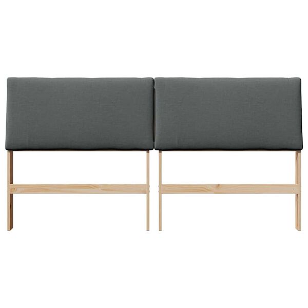 vidaXL Tapicerowane wezgłowie Ciemnoszary 200 cm Lite drewno sosnowe