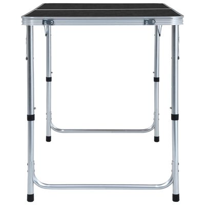 vidaXL Składany stolik turystyczny, szary, aluminiowy, 120 x 60 cm