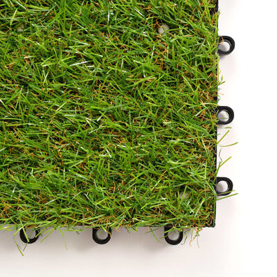 vidaXL Sztuczna trawa w płytkach, 30x30 cm, 20 szt., zielona