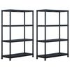 vidaXL Regały magazynowe, 2 szt., czarne, 220 kg, 90x40x138 cm