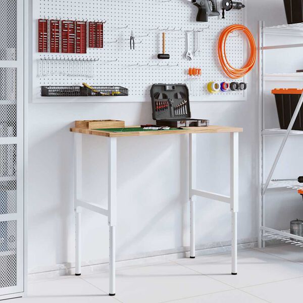 vidaXL Stolik roboczy, 100x60x(71,5-98) cm, drewno dębowe