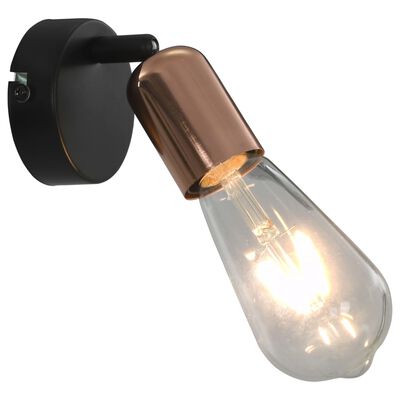 vidaXL Lampy, 2 szt., żarówki żarnikowe 2 W, czarno-miedziane, E27