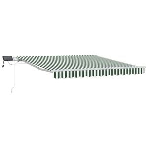 vidaXL Markiza wysuwana Zielony i Biały 350 x 250 cm