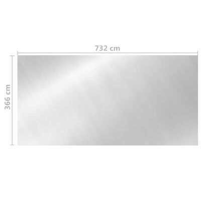 vidaXL Folia na basen, srebrna, 732 x 366 cm, PE