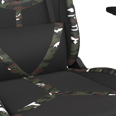 vidaXL Fotel gamingowy, czarny i moro, sztuczna skóra