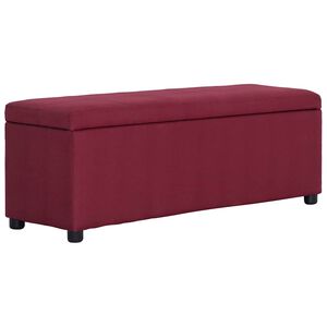 vidaXL Ławka ze schowkiem, 116 cm, czerwone wino, poliester