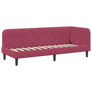 vidaXL Rama ł&oacute;żka narożnego Czerwone wino 80 x 200 cm Aksamit