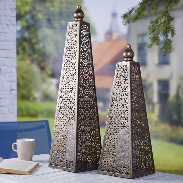 Luxform Lighting Oświetlenie LED Pyramid, baterie, 45 cm, kolor miedzi