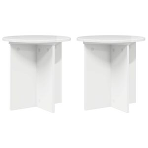 vidaXL Stojak na rośliny 2 pcs Biały wysoki połysk 40 x 40 x 40 cm