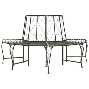 vidaXL P&oacute;łokrągła ławka pod drzewo, 160 cm, stalowa
