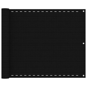 vidaXL Parawan balkonowy, czarny, 75x300 cm, HDPE
