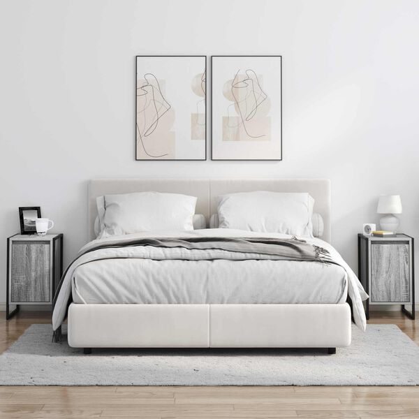 vidaXL Stolik nocny Szary Sonoma 39,5 x 30 x 50 cm