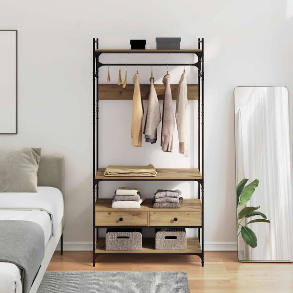 vidaXL Garderoba z szufladą z p&oacute;łką dąb artisan 89 x 39 x 184.5 cm