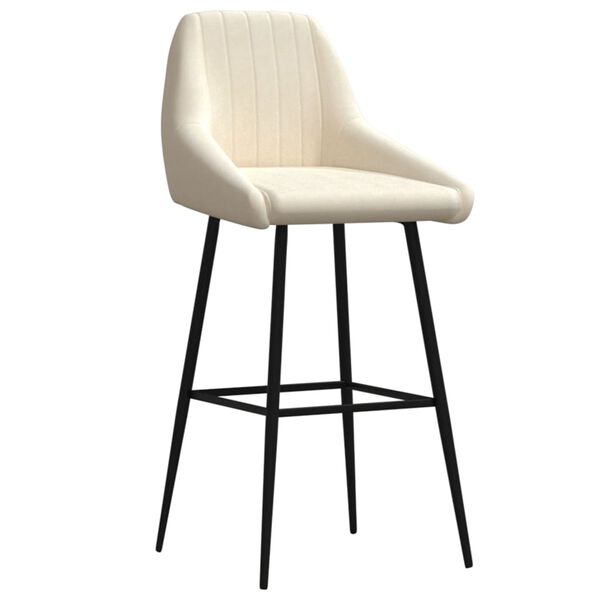 vidaXL Stołek barowy, kremowy, obity aksamitem