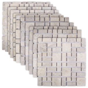 vidaXL Płytki Mozaikowe kremowy 30 x 30 cm Marmur