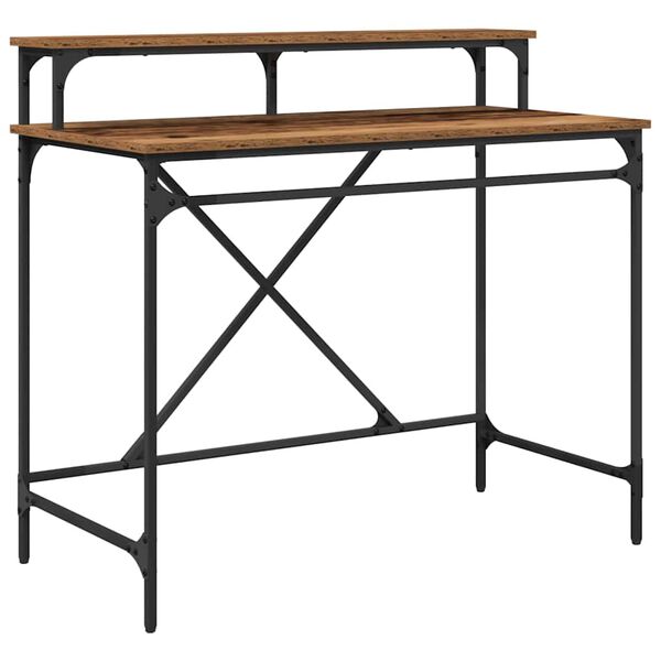 vidaXL Biurko Stare drewno 100 x 50 x 90 cm Materiał drewnopochodny