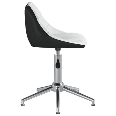 vidaXL Obrotowe krzesło stołowe, biało-czarne, sztuczna skóra