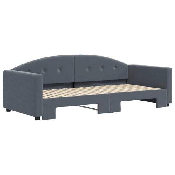 vidaXL Sofa rozsuwana, ciemnoszara, 90x190 cm, aksamit
