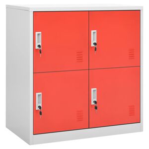 vidaXL Szafka zamykana na klucz, szaro-czerwona, 90x45x92,5 cm, stal