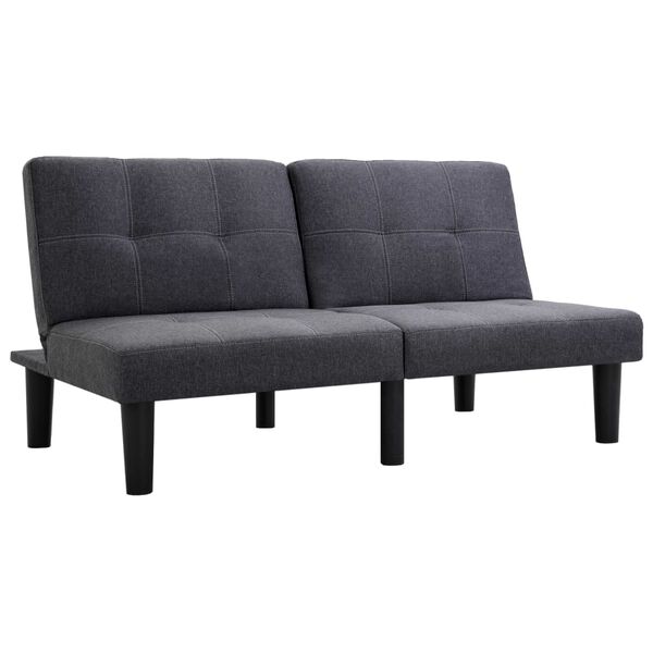 vidaXL 2-osobowa sofa, ciemnoszara, tapicerowana tkaniną