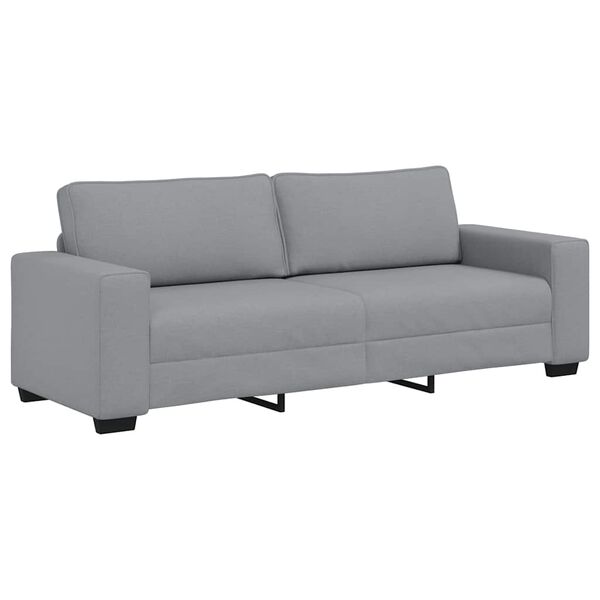 vidaXL Sofa 3-osobowa, jasnoszara, 220x77x82 cm, tapicerowana tkaniną