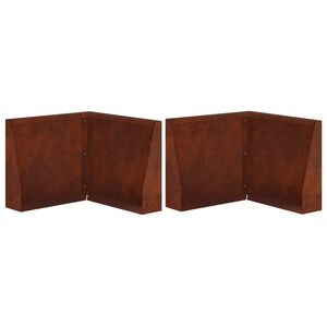 vidaXL Mur oporowy 2 szt. 50 x 50 x 30 cm Stal kortenowska Rdzawy