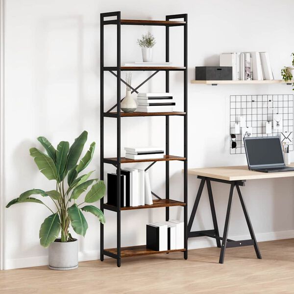 vidaXL P&oacute;łka na książki Dąb wędzony 40 x 30 x 85 cm