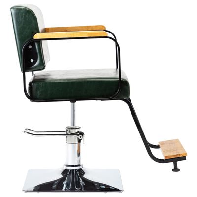 vidaXL Profesjonalny fotel barberski, zielony, sztuczna skóra