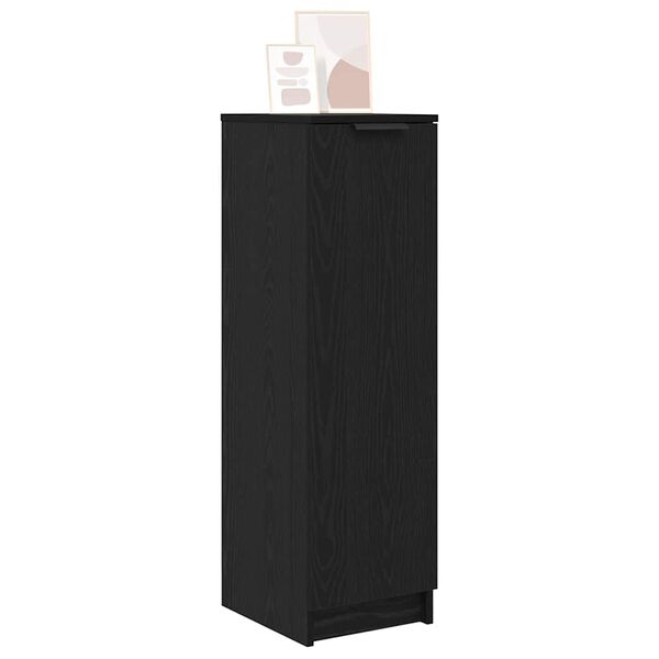 vidaXL Szafka na buty z p&oacute;łką z drzwiami Czarny Dąb 29,5 x 35 x 101 cm