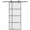 vidaXL Drzwi przesuwne z zestawem okuć czarne 90x205 cm ESG szkło