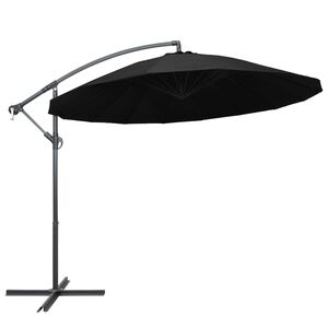 vidaXL Parasol ogrodowy, wiszący, czarny, 3 m, słupek aluminiowy