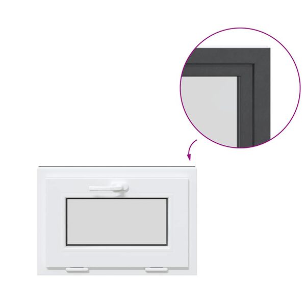 vidaXL Okno piwniczne "RISOR" 60x40 cm uchylne 2 szyby antracyt