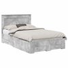 vidaXL Ramka ł&oacute;żka Betonowy szary 135 x 190 cm Drewno inżynieryjne