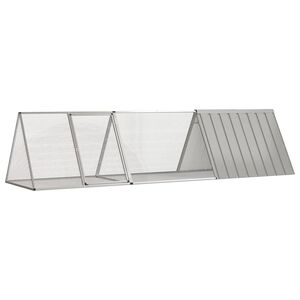 vidaXL Klatka dla kr&oacute;lika, szara, 302,5x80,5x71 cm, ocynkowana stal